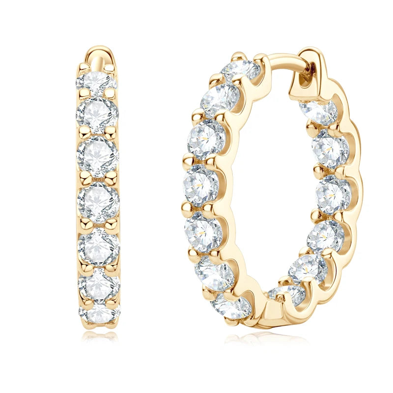 Moissanite Hoop Studs