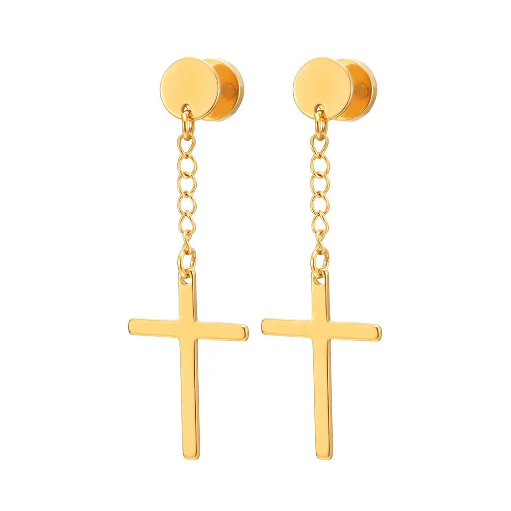 Cross Hoop Earring Set