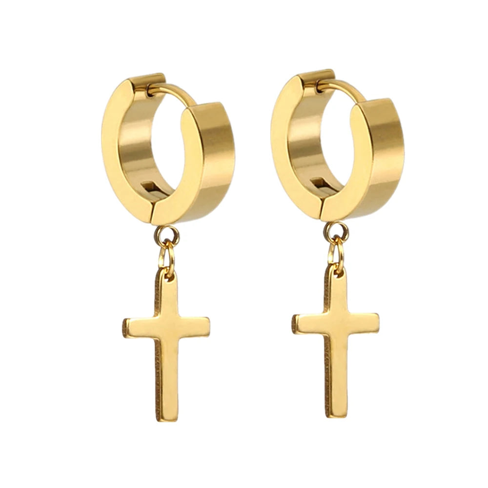 Cross Hoop Earring Set