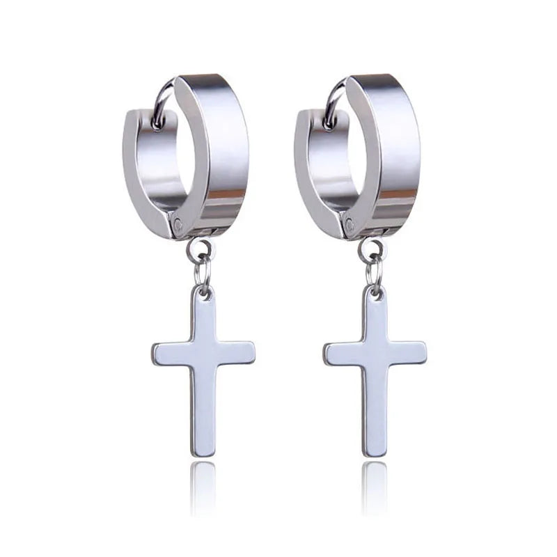 Cross Hoop Earring Set