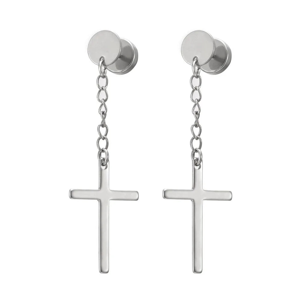 Cross Hoop Earring Set